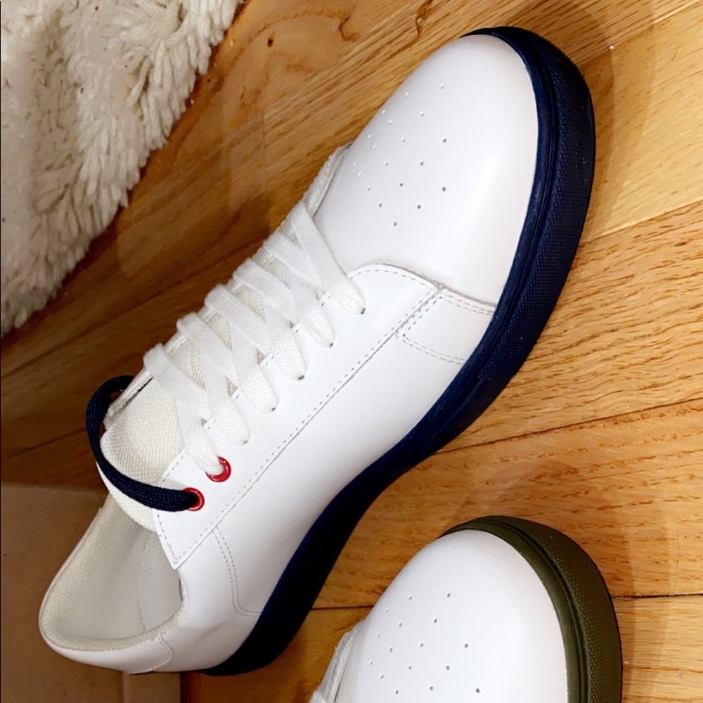 Brooks Brothers Sailcloth Contrast Leather Sneaker